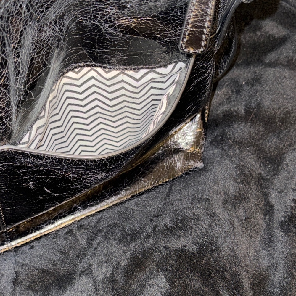 HOBO Glossy Black Leather Crossbody Bag - Picture 5 of 11